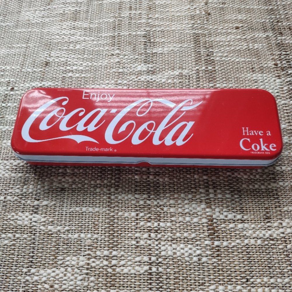 Vintage Coca Cola Tin Pencil Pen Trinket Case